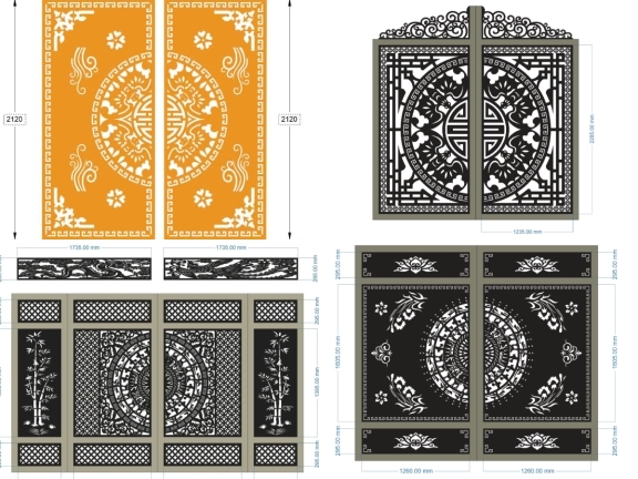 Top 5 mẫu cổng 2 cánh trống đồng cnc
