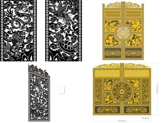 Top 7 mẫu cổng tứ linh cnc