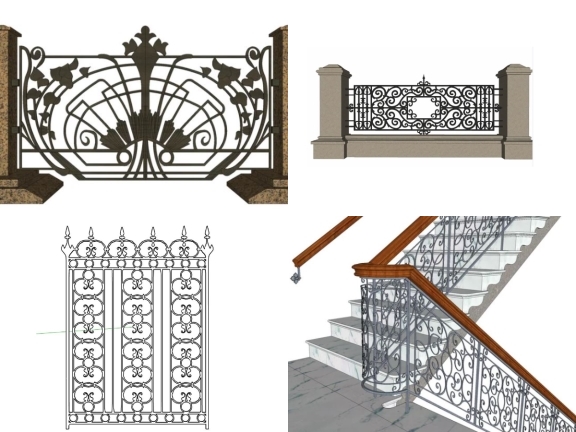 Top 8 mẫu lan can hàng rào sketchup 2026