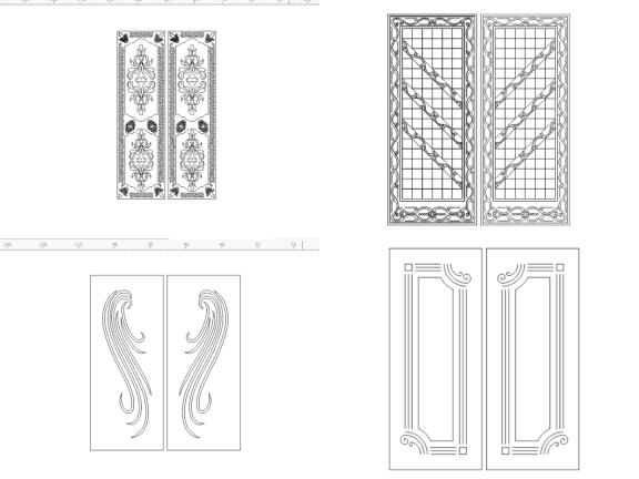 Trọn bộ 12 mẫu file corel huỳnh cửa và cửa 2d cắt CNC