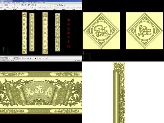 Trọn bộ 5 file mềm CNC hoành phi