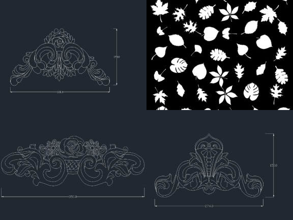 Trọn bộ 5 Mẫu hoa văn họa tiết CNC dùng trong trang trí