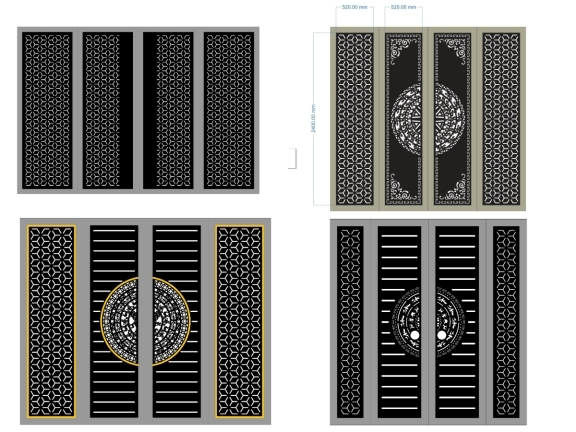 Trọn Bộ Sưu Tập Cổng 4 Cánh Bông Tuyết CNC
