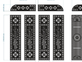 2 thiết kế cnc cổng 4 cánh có ô thoáng mới nhất