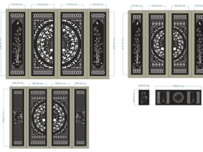 2 thiết kế cổng 4 cánh và hàng rào trống đồng