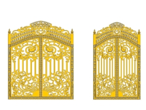 3 kích thước cổng 2 cánh lá tây cnc