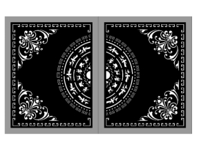 Autocad thiết kế cnc cổng 2 cánh trống đồng