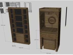 Bàn thờ cnc dựng file sketchup