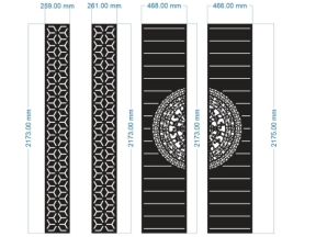 Bản vẽ 2d cổng cnc 4 cánh trống đồng