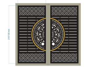 Bản vẽ cad cổng 2 cánh trống đồng cnc