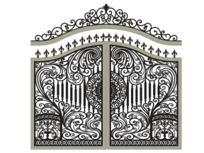 Bản vẽ cnc cổng 2 cánh có chông dxf