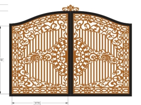Bản vẽ cnc cổng 2 cánh tân cổ điển đẹp