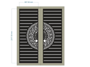 Bản vẽ cnc cổng 2 cánh trống mới nhất