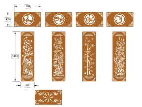 Bản vẽ cnc cổng 4 cánh vạn sự như ý đẹp