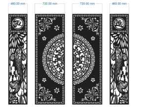 Bản vẽ cổng 4 cánh tài lộc cá chép