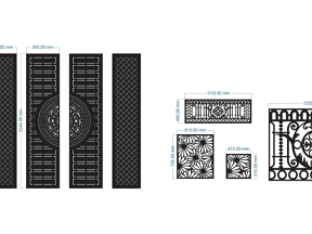 Bản vẽ cổng 4 cánh và lan can đẹp