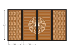 Bản vẽ dxf cnc cổng 4 cánh đơn giản