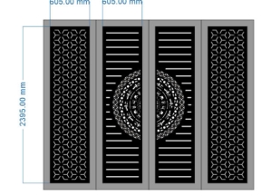 Bản vẽ thiết kế cnc cổng 4 cánh dxf