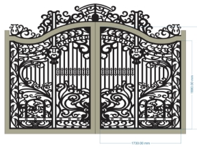 Bản vẽ thiết kế cổng 2 cánh cnc đẹp