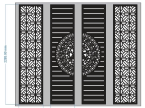 Bản vẽ thiết kế cổng 4 cánh cắt cnc