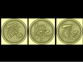 Bộ tranh chữ Phúc Lộc Thọ tròn nền gấm