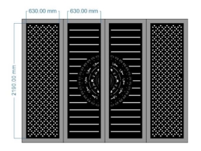 Cắt cnc cổng 4 cánh trống đồng