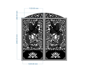 Cnc cổng 2 cánh chim công đẹp nhất