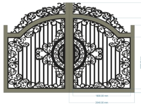 Cnc cổng 2 cánh mái vòm file cad đẹp nhất