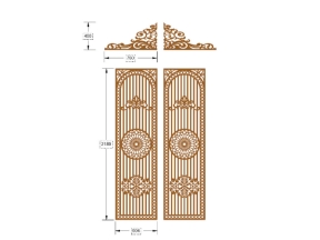 Cnc cổng 2 cánh mới nhất hiện nay 2d