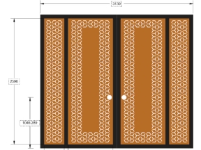 Cnc cổng 4 cánh bông tuyết đẹp