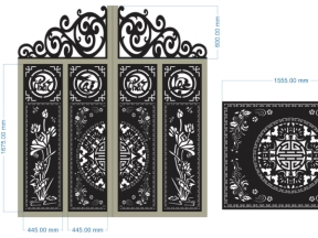 Cnc cổng 4 cánh phát tài phát lộc và hàng rào đẹp