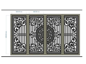 Cnc cổng 4 cánh trống đồng lá tây