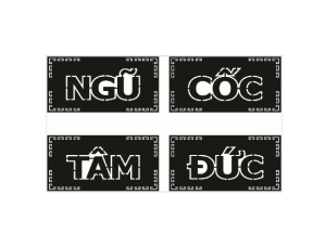 CNC mẫu 4 chữ biển hiệu Ngũ Cốc Tâm Đức file dxf