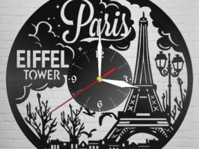 CNC mẫu đồng hồ treo tường hình ảnh Paris đẹp cảnh tháp độc đáo
