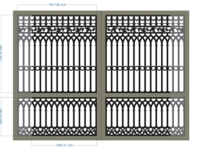 Cnc thiết kế cổng 2 cánh dxf đẹp