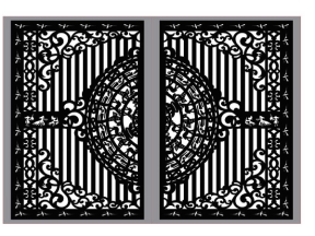 Cnc thiết kế cổng 2 cánh trống đồng dxf mới