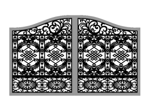 Cnc thiết kế cổng 4 cánh hoa văn