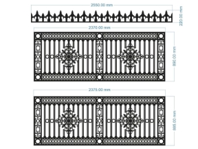Cnc thiết kế hàng rào 2 diện tích xây dựng đẹp