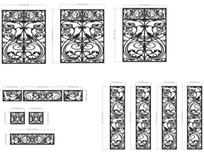 Cnc thiết kế hàng rào file cad đẹp nhiều kt