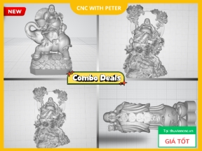 Combo 4 File CNC Di Lặc STL – Bộ Tượng Phong Thủy