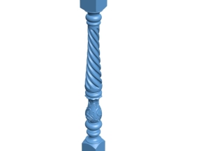 Con tiện cầu thang hoa văn xoắn đơn giản file STL 3D