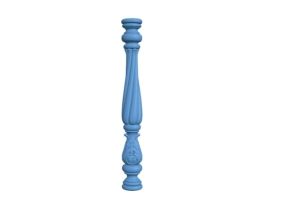 Con tiện cầu thang thân xoắn hoa lá tây file STL 3D