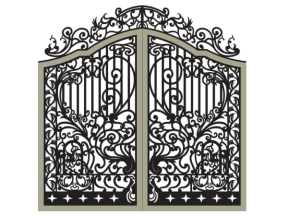 Cổng 2 cánh hoa văn đẹp model dxf