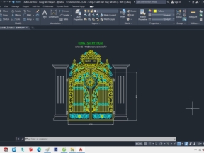 Cổng 2 cánh mẫu biệt thự sắt uốn mỹ thuật
