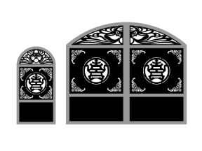 Cổng 2 cánh mẫu họa tiết con dơi cnc