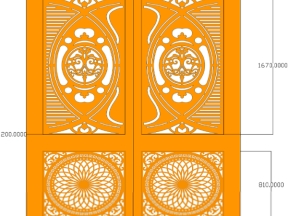 Cổng 2 cánh mẫu model dxf đẹp