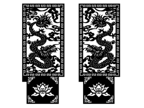 Cổng 2 cánh rồng cnc model dxf