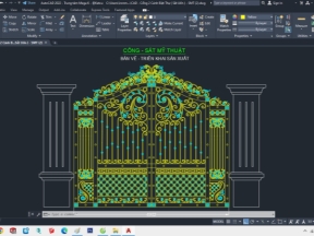 Cổng 2 cánh sắt nghệ thuật sắt uốn
