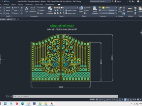 Cổng 2 cánh sắt nghệ thuật sắt uốn đẹp