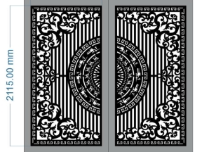 Cổng 2 cánh trống đồng cnc đẹp mắt